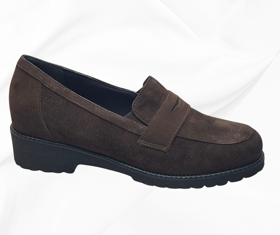 MARAL B012 CAMOSCIO MARRONE mocassino comodo predisposto per plantari