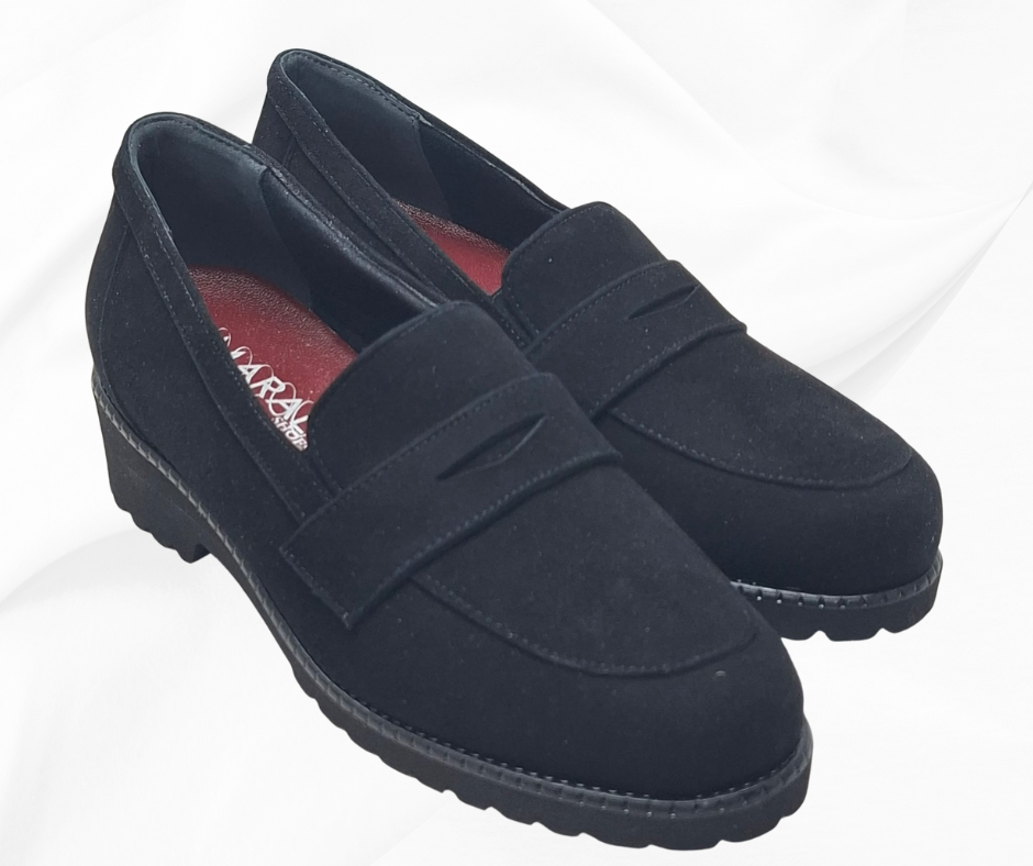 MARAL B012 CAMOSCIO NERO mocassino comodo predisposto per plantari