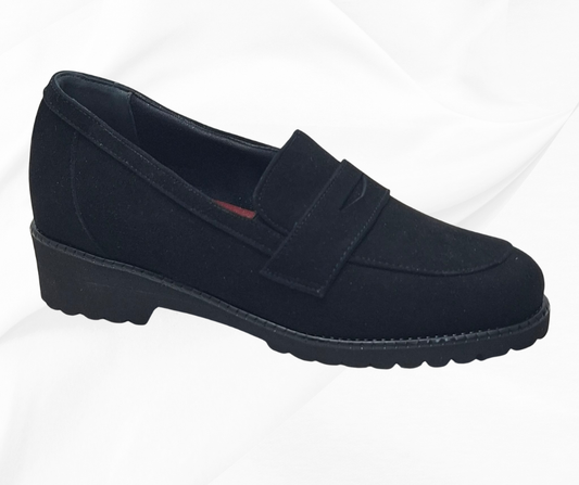 MARAL B012 CAMOSCIO NERO mocassino comodo predisposto per plantari