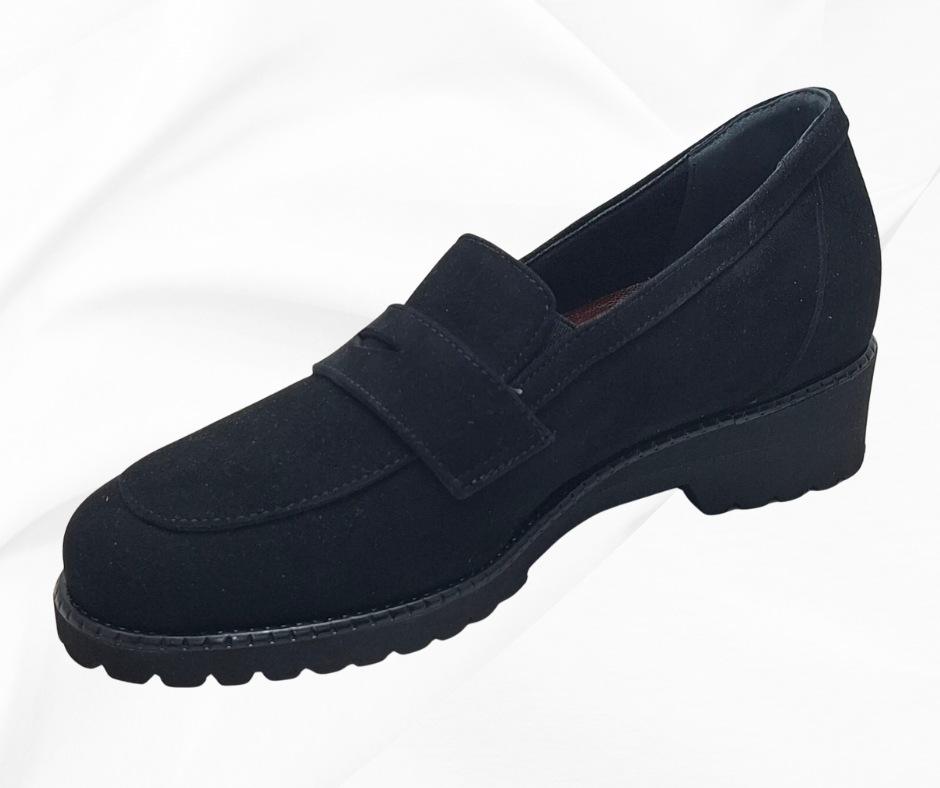 MARAL B012 CAMOSCIO NERO mocassino comodo predisposto per plantari