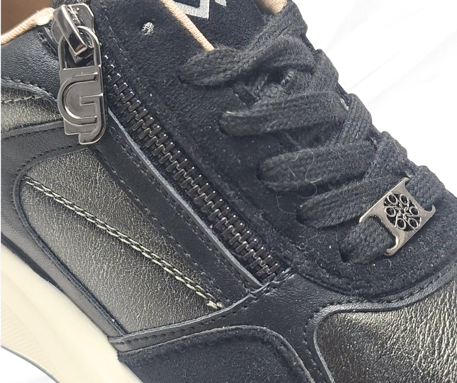 Gold&Gold GB1015 NERO sneaker donna con lacci e lampo