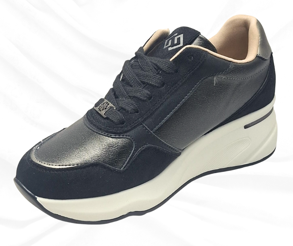 Gold&Gold GB1015 NERO sneaker donna con lacci e lampo