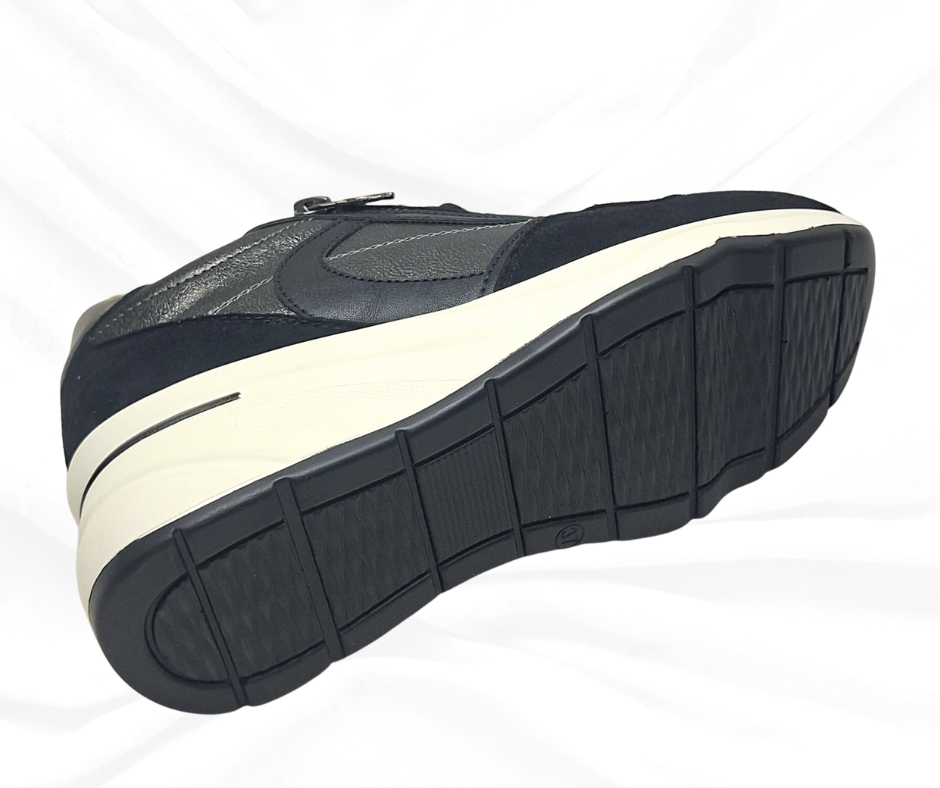 Gold&Gold GB1015 NERO sneaker donna con lacci e lampo