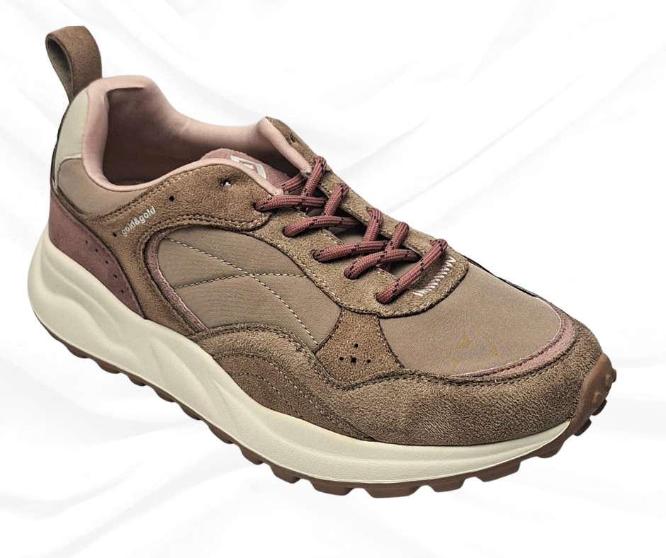 Gold&Gold GB1019 BROWN sneaker donna con lacci