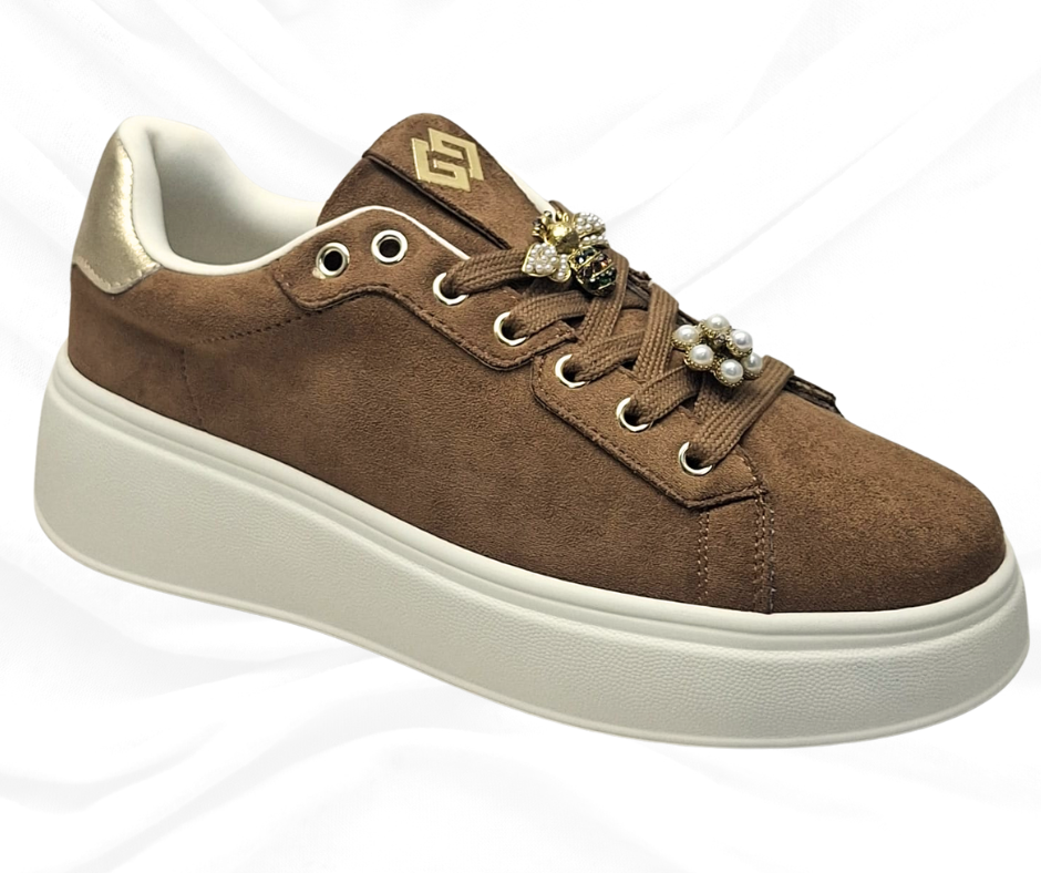 Gold&Gold GB879 MARRONE sneaker donna con lacci