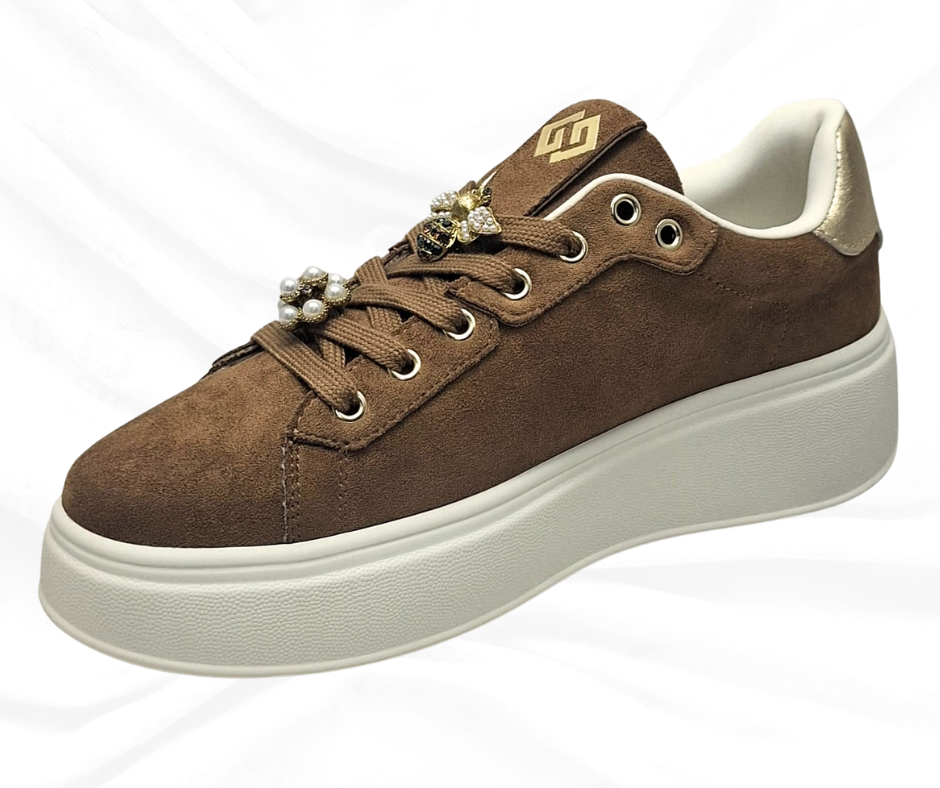 Gold&Gold GB879 MARRONE sneaker donna con lacci