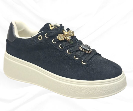 Gold&Gold GB879 NERO sneaker donna con lacci
