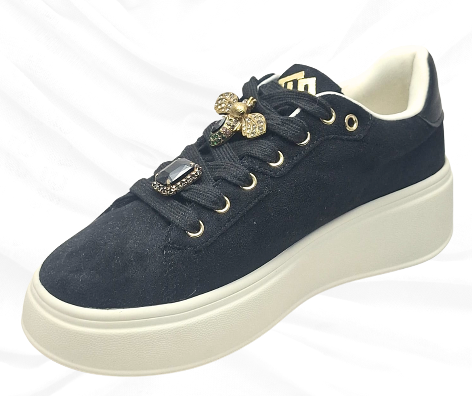 Gold&Gold GB879 NERO sneaker donna con lacci