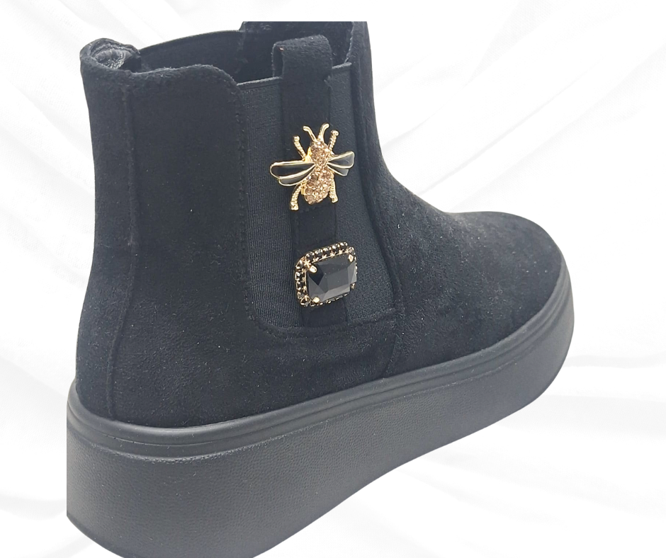 Gold&Gold GB880 NERO tronchetto comodo scamosciato