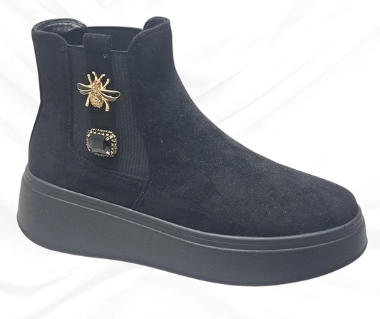 Gold&Gold GB880 NERO tronchetto comodo scamosciato