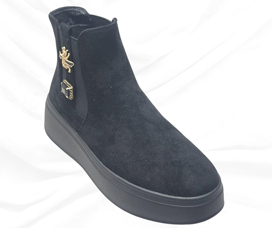 Gold&Gold GB880 NERO tronchetto comodo scamosciato