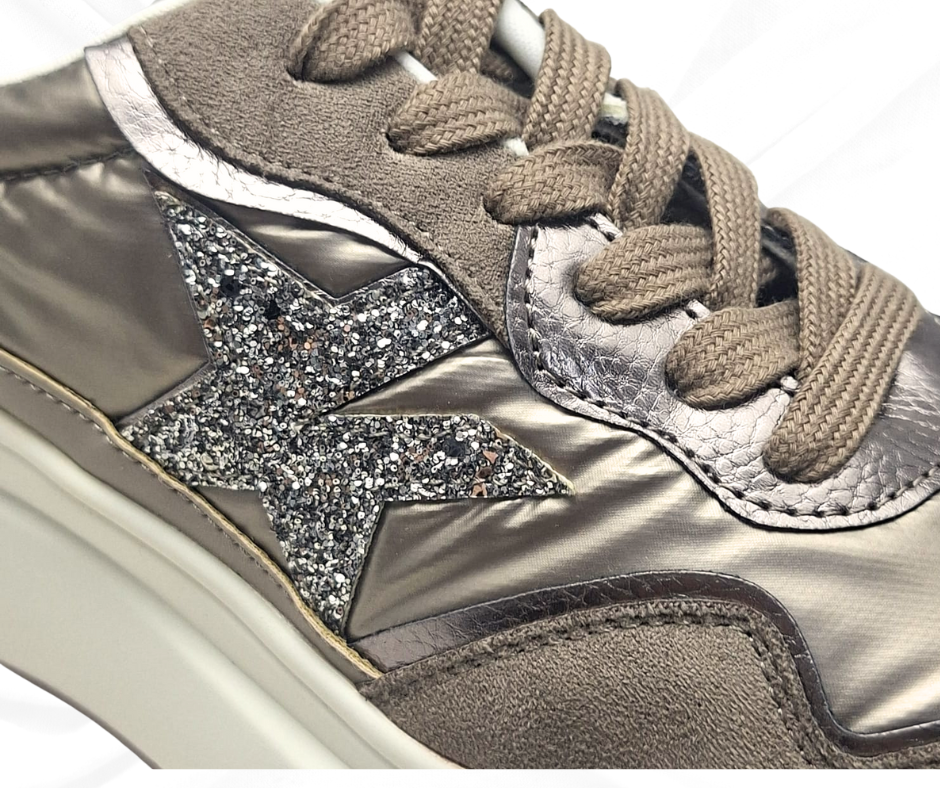 Gold&Gold GB980 KAKI sneaker donna con lacci