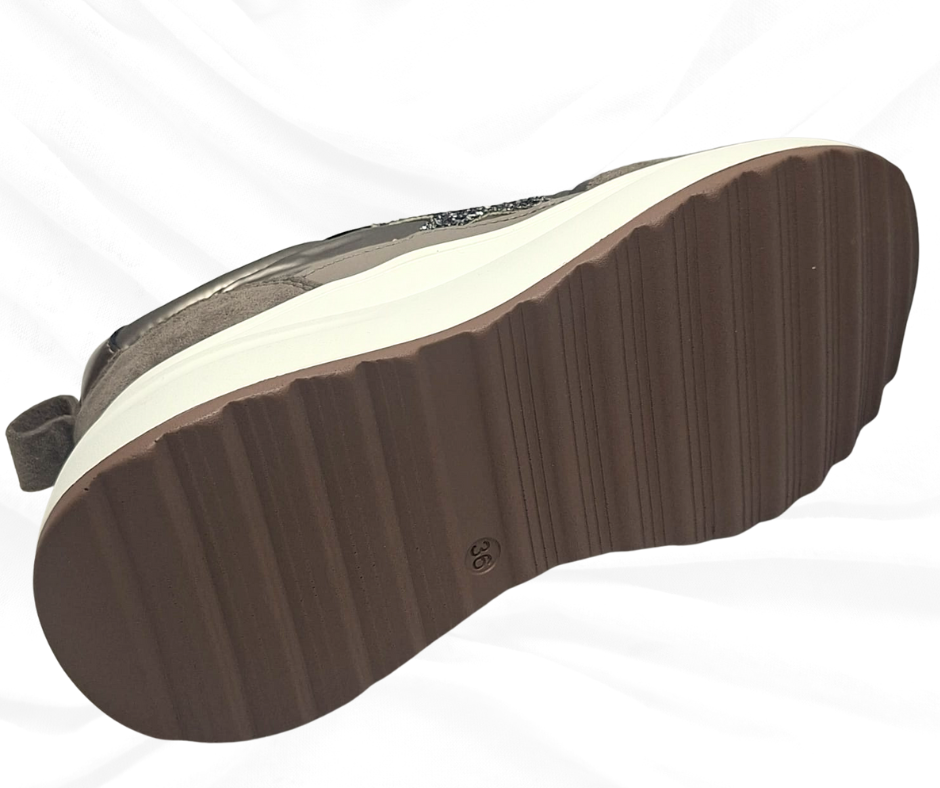 Gold&Gold GB980 KAKI sneaker donna con lacci