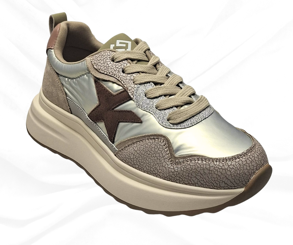 Gold&Gold GB980 NUDE sneaker donna con lacci