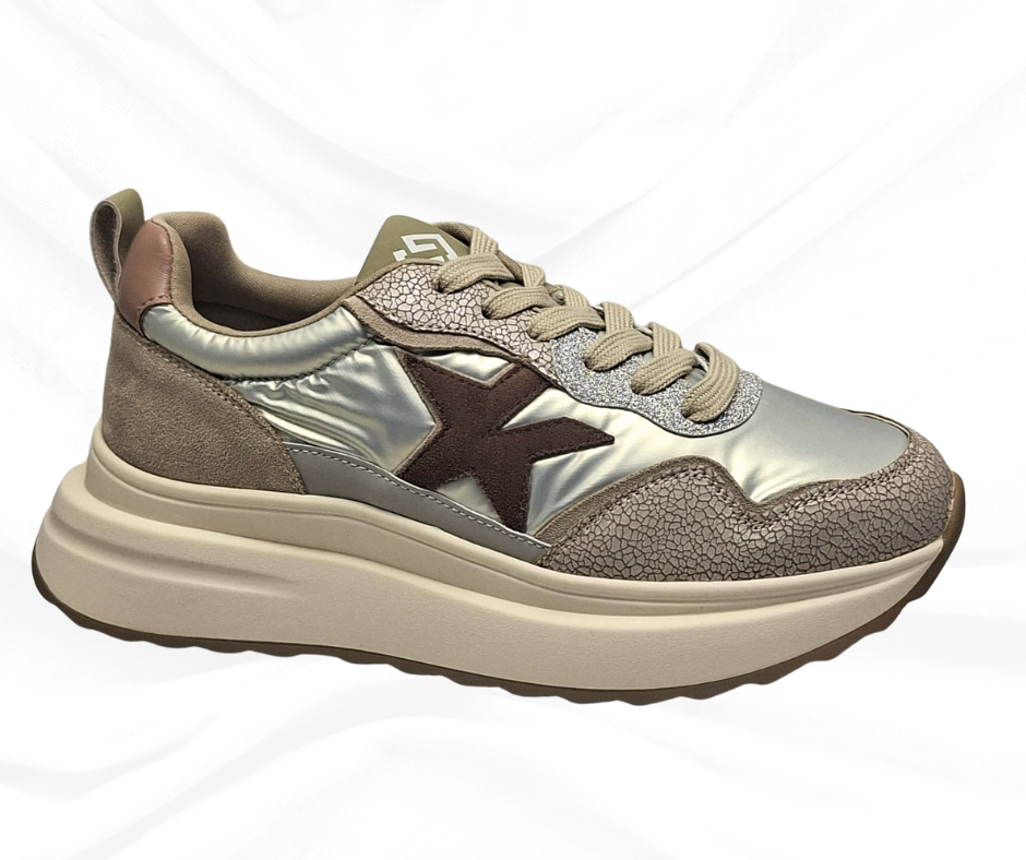 Gold&Gold GB980 NUDE sneaker donna con lacci