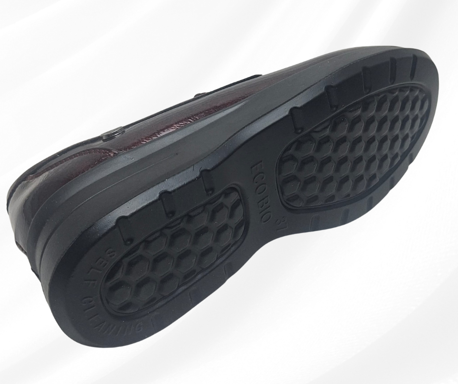 Mocassino a pianta larga con plantare memory foam J63105 BURGUNDY