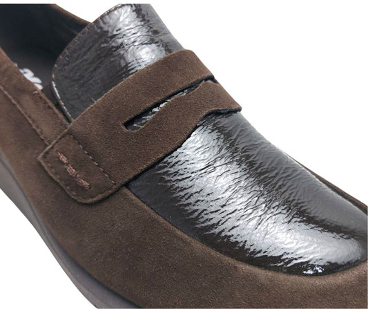 Melluso K50009h BROWN slip on in camoscio a pianta comoda