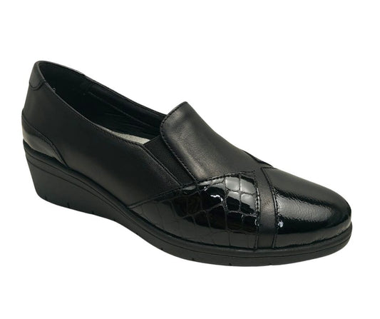 Melluso K91617W NERO slip on in pelle a pianta comoda