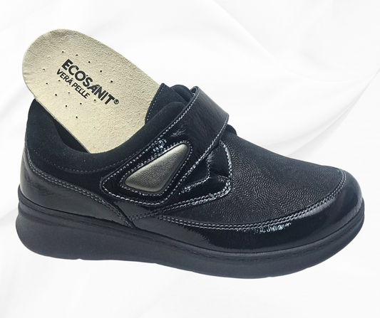 ECOSANIT LADY 5 NERO scarpa sanitaria con stretch predisposta per plantari