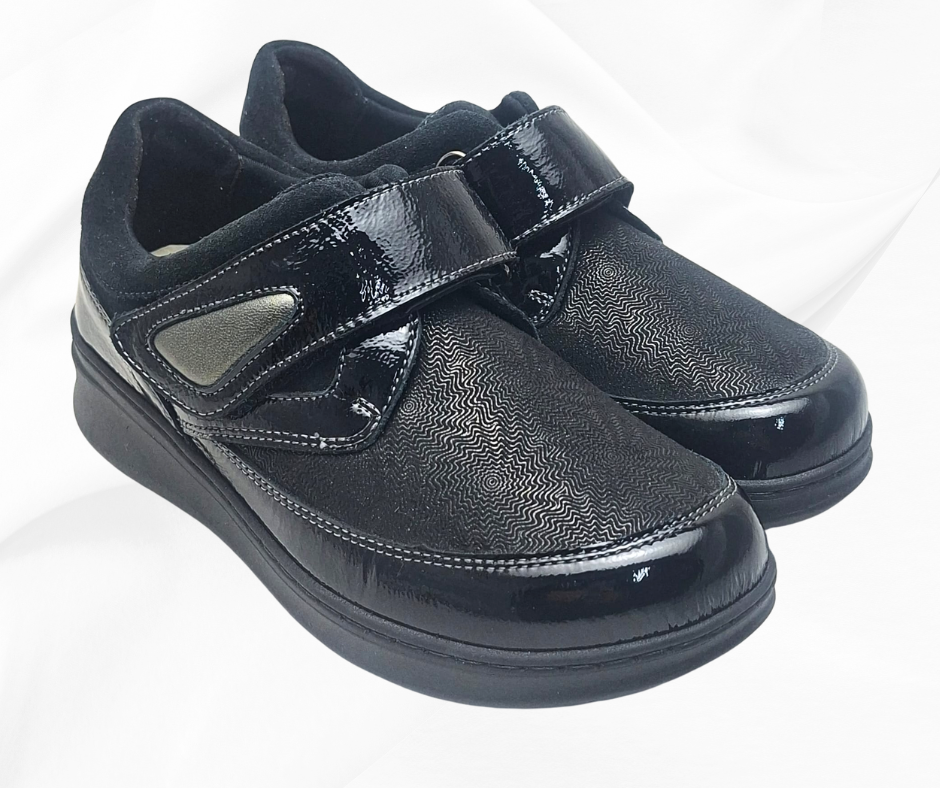 ECOSANIT LADY 5 NERO scarpa sanitaria con stretch predisposta per plantari