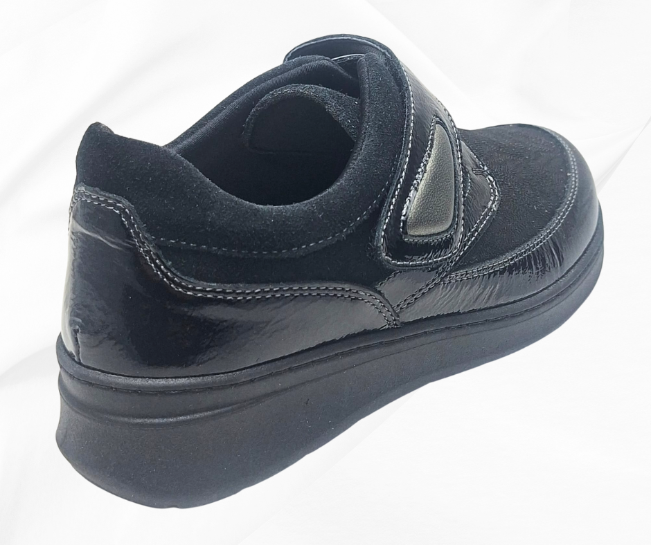 ECOSANIT LADY 5 NERO scarpa sanitaria con stretch predisposta per plantari