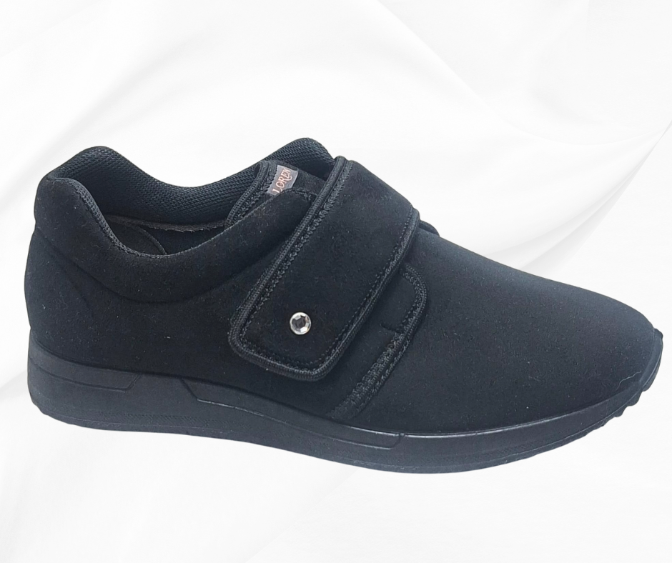 LOREnN 88586 NERO scarpa in tessuto elasticizzato con stretch