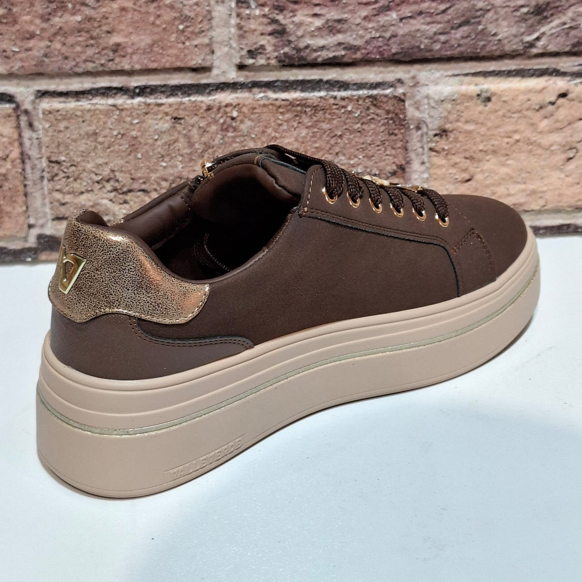 Scarpa donna con lacci V35452 Brown