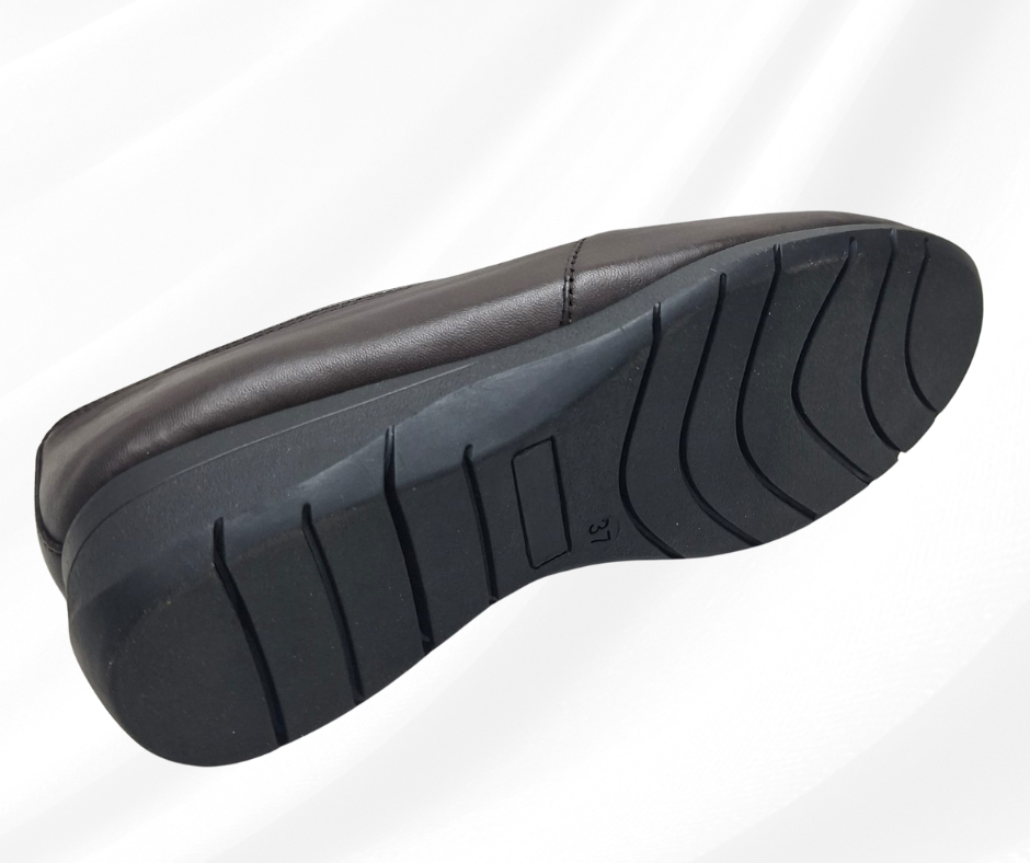 Mocassino in pelle morbida con zeppa 3 cm W20543 BROWN