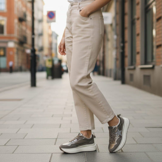 Gold&Gold GB980 KAKI sneaker donna con lacci