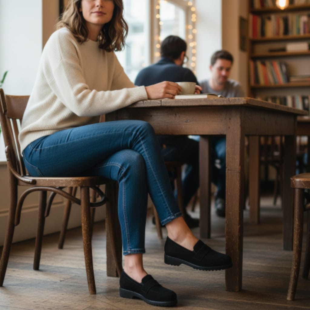 MARAL B012 CAMOSCIO NERO mocassino comodo predisposto per plantari