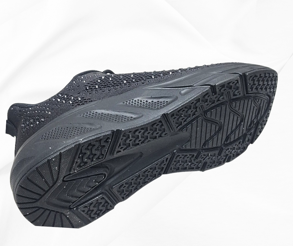 LOREN A2009 NERO sneaker donna con lacci predisosta per plantari