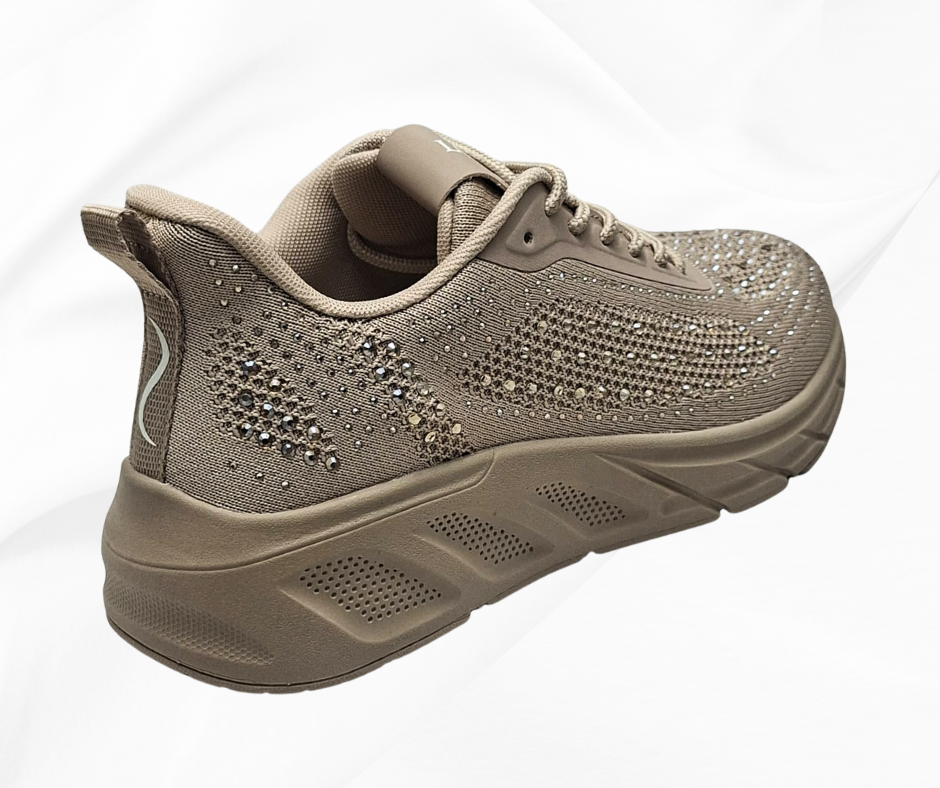 LOREN A2009 NUDE sneaker donna con lacci predisosta per plantari