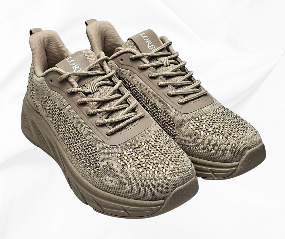 LOREN A2009 NUDE sneaker donna con lacci predisosta per plantari