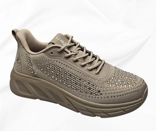LOREN A2009 NUDE sneaker donna con lacci predisosta per plantari