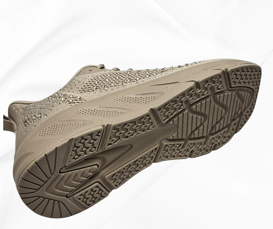 LOREN A2009 NUDE sneaker donna con lacci predisosta per plantari