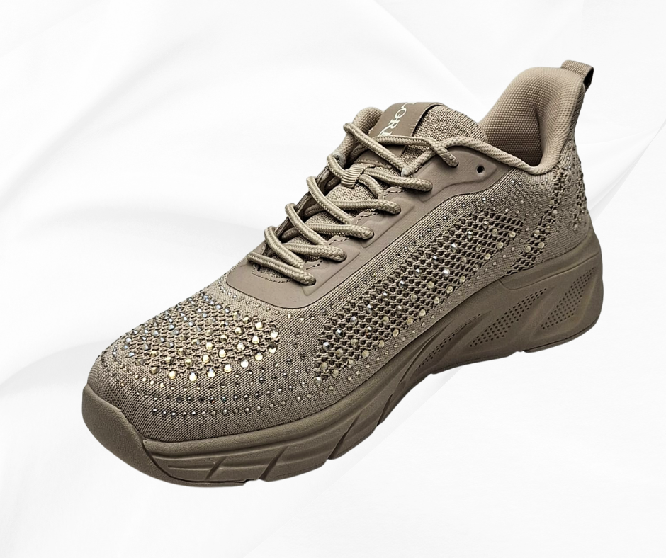 LOREN A2009 NUDE sneaker donna con lacci predisosta per plantari