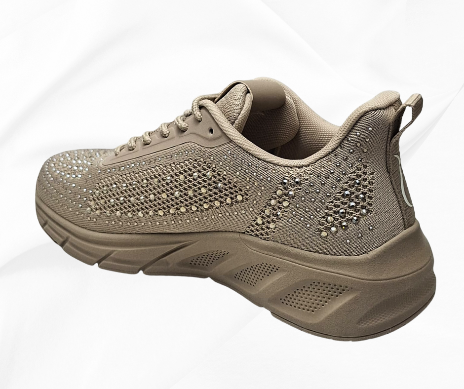 LOREN A2009 NUDE sneaker donna con lacci predisosta per plantari