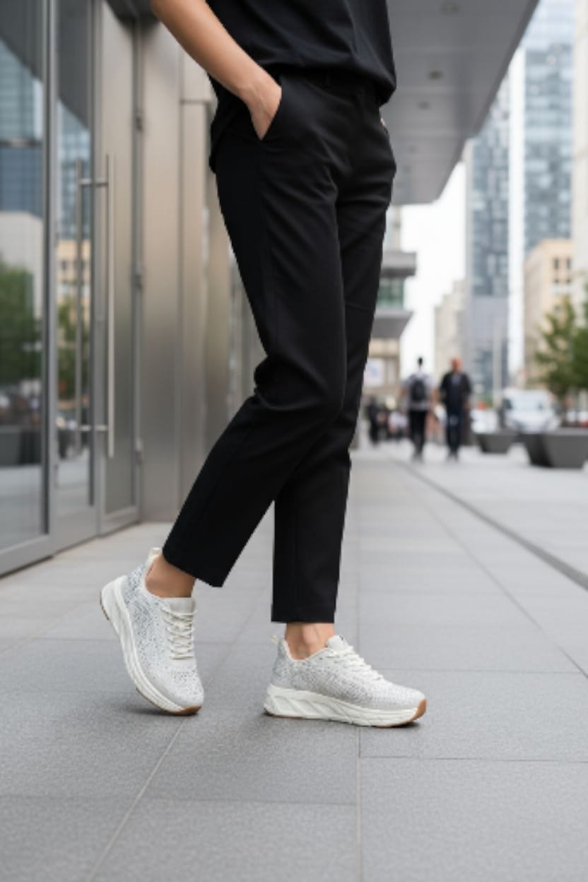 LOREN A2009 PANNA sneaker donna con lacci predisosta per plantari