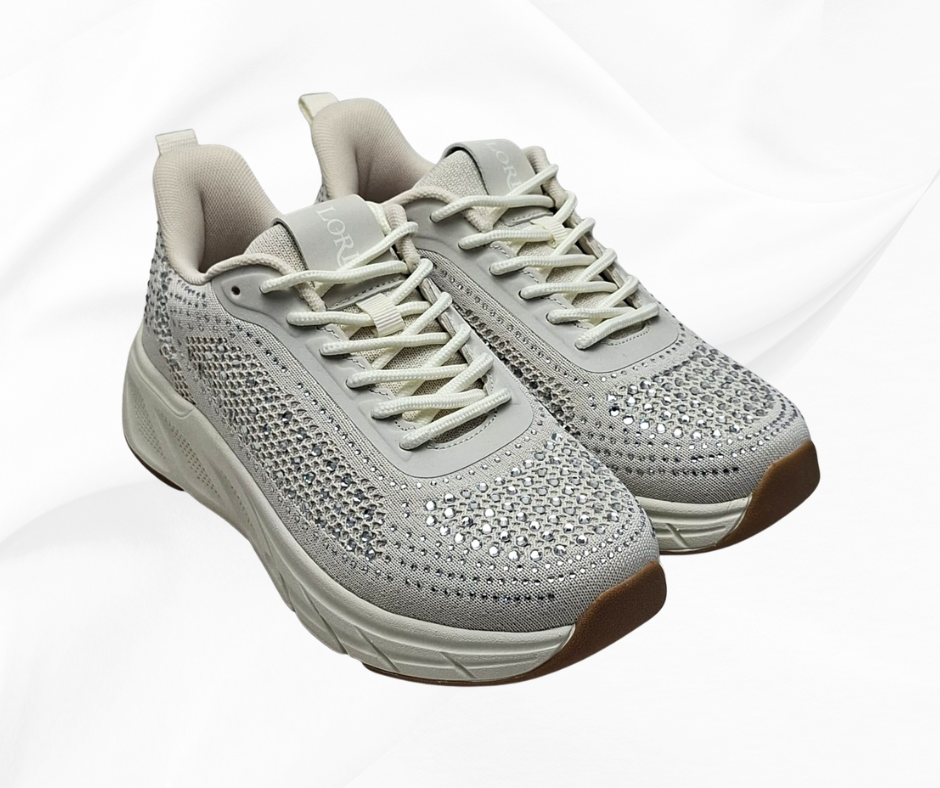 LOREN A2009 PANNA sneaker donna con lacci predisosta per plantari