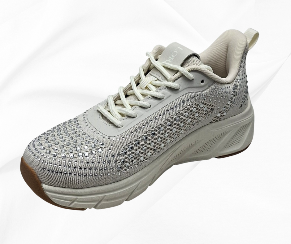 LOREN A2009 PANNA sneaker donna con lacci predisosta per plantari