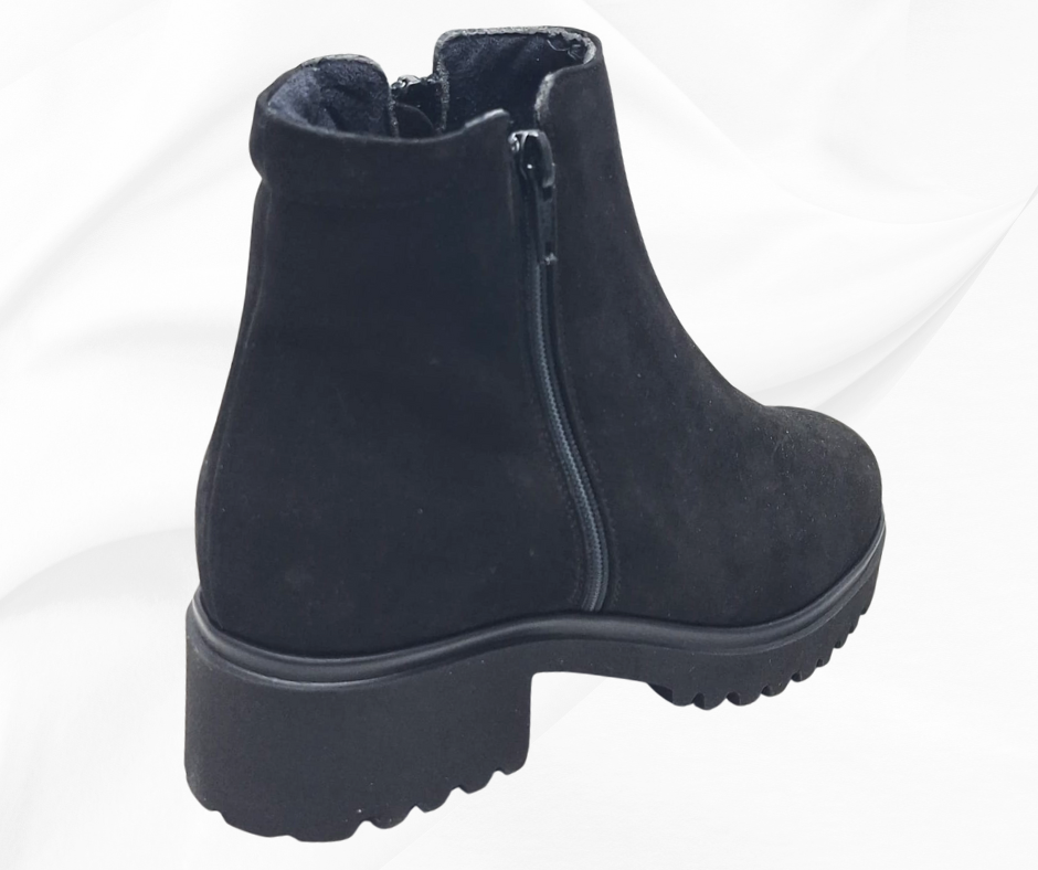 MARAL G004 NERO stivaletti in camoscio con doppia lampo predisposti per platare