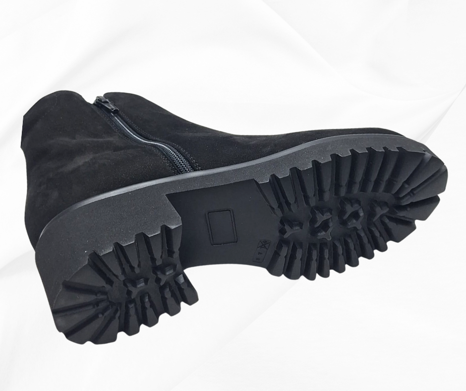 MARAL G004 NERO stivaletti in camoscio con doppia lampo predisposti per platare