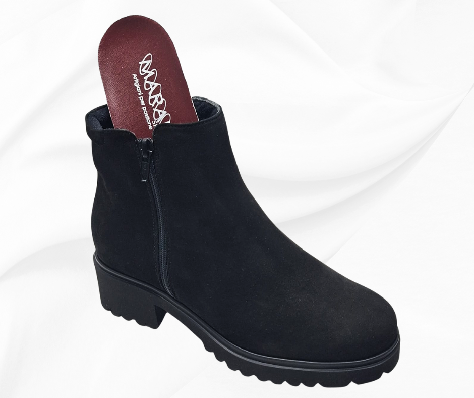 MARAL G004 NERO stivaletti in camoscio con doppia lampo predisposti per platare