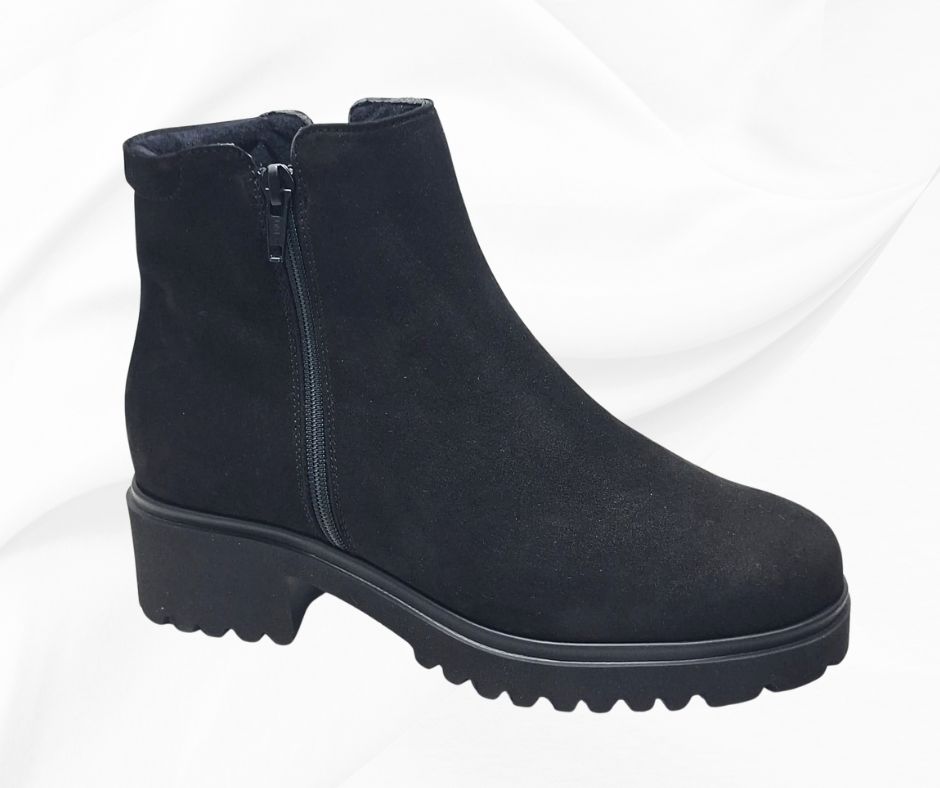 MARAL G004 NERO stivaletti in camoscio con doppia lampo predisposti per platare