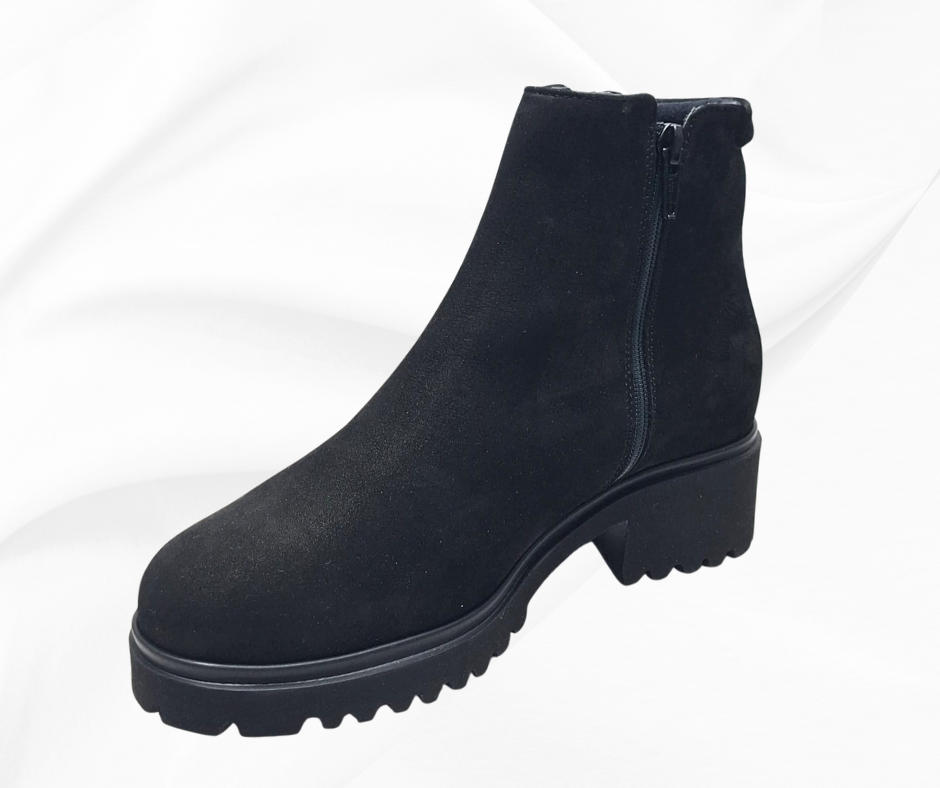 MARAL G004 NERO stivaletti in camoscio con doppia lampo predisposti per platare