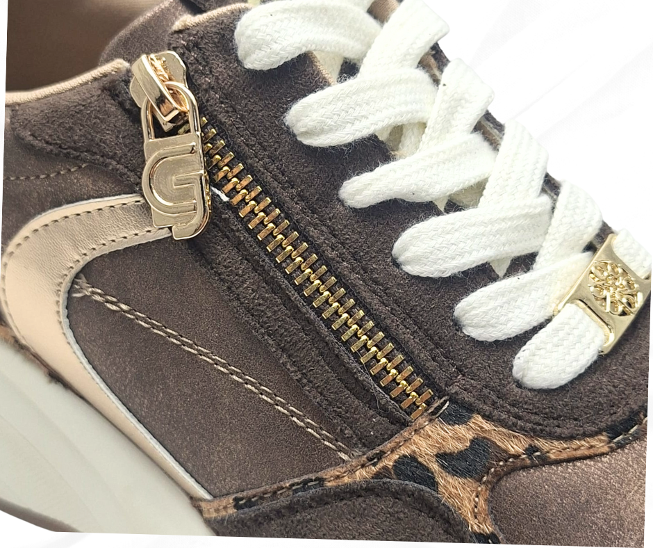 Gold&Gold GB1015 MARRONE sneaker donna con lacci e lampo