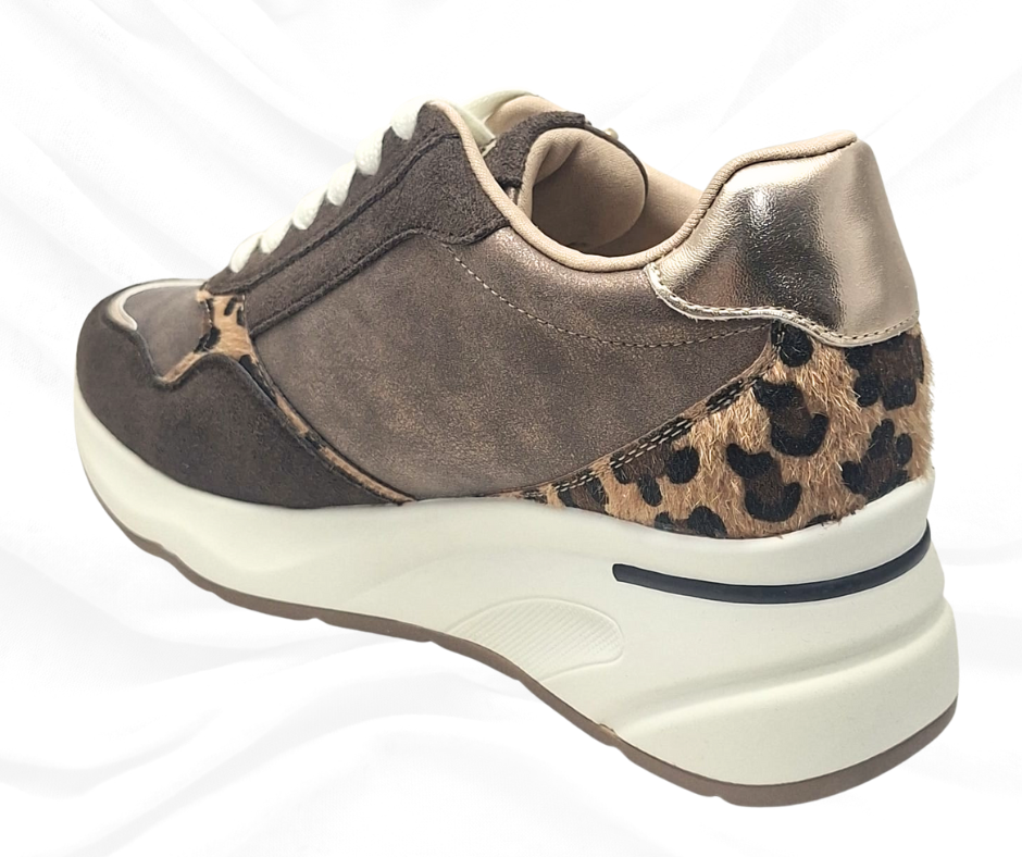 Gold&Gold GB1015 MARRONE sneaker donna con lacci e lampo