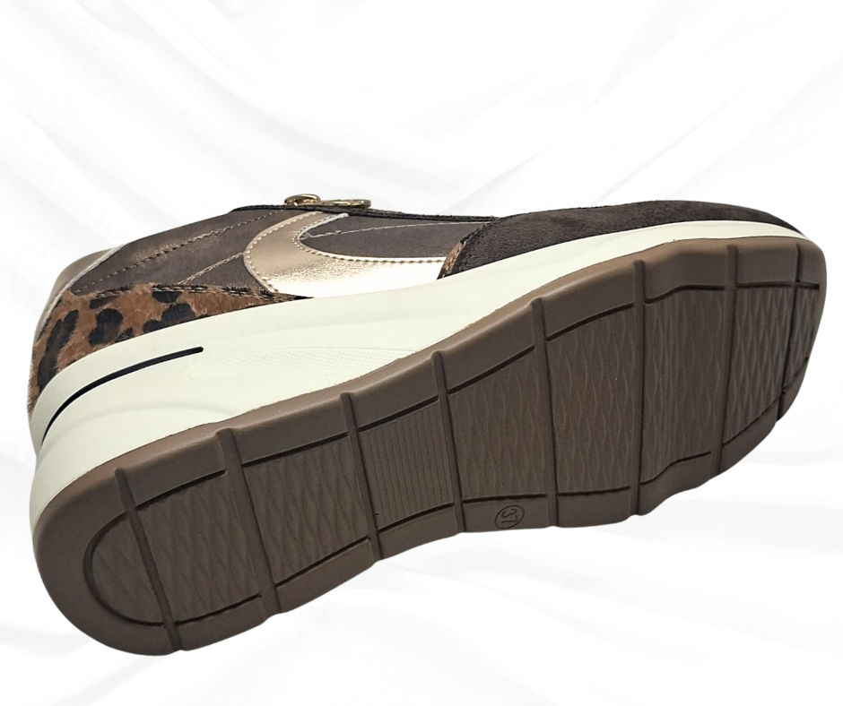 Gold&Gold GB1015 MARRONE sneaker donna con lacci e lampo