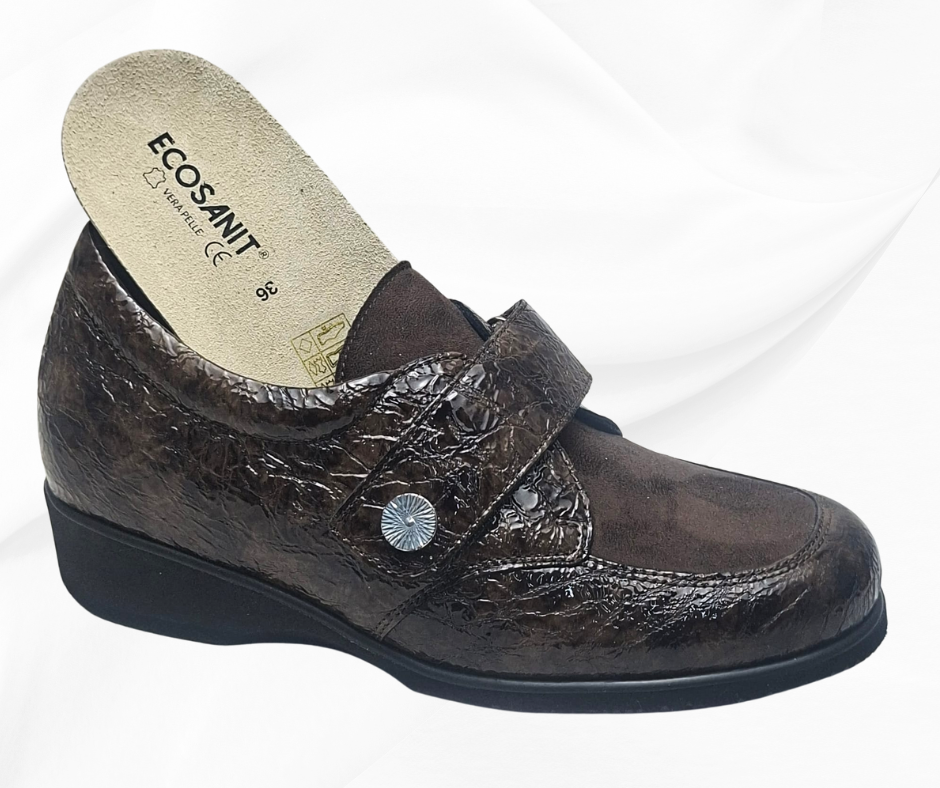 ECOSANIT GRAZIOSA CASTAGNA scarpa sanitari con stretch predisposta per plantari