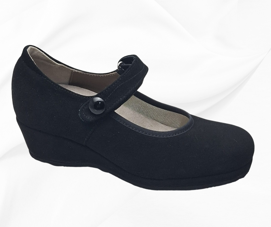 TOMASI elite ISABEL Scarpe Mary Jane in Suede Grigio con Dettagli Lucidi